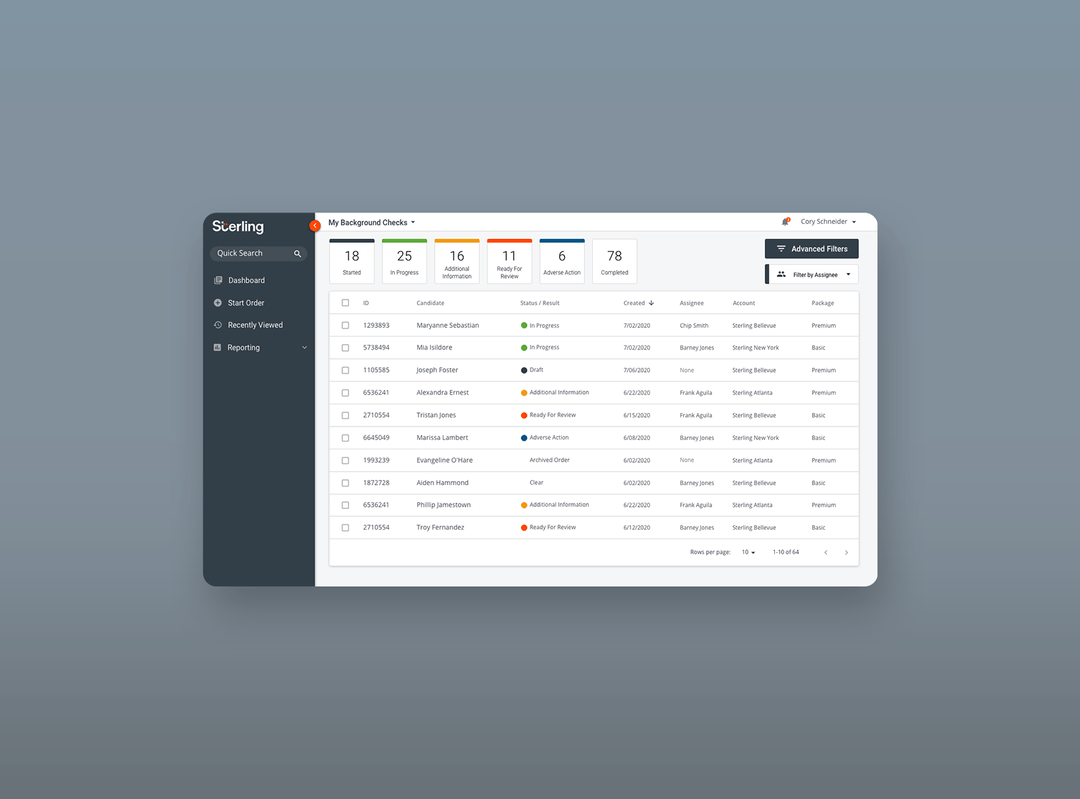 HR Screening Dashboard